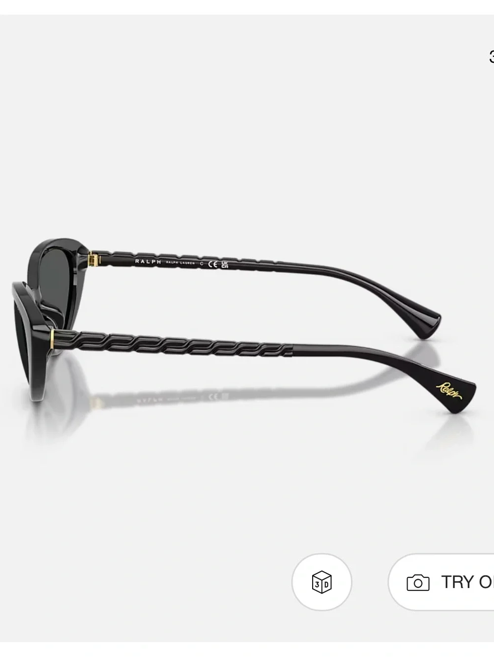 NWT Ralph Lauren Black Cat-Eye Sunglasses